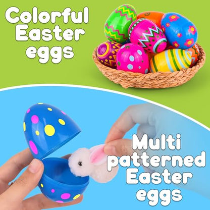 36 PCS 3.1" Plastic Printed Easter Eggs Bulk, Bright Colorful Fillable Empty Easter Eggs Bulks for Egg Hunt, Kids Easter Basket Stuffers Fillers Classroom Prizes Rewards Party Favors for Boys Girls - style: 36 PCS 3.1" Printed Easter Eggs