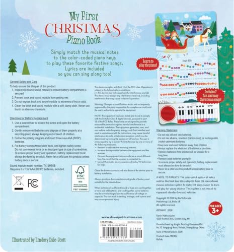 My First Christmas Piano Book: Play and Sing Seven Easy Songs on Your Own Electronic Keyboard! (Dover Classical Piano Music For Beginners)