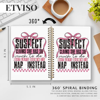 Retro Coquette Pink Bow Notebook, Trendy Preppy Checkered Journal, Preppy Aesthetic Notebooks for Women, Suspect Claims She Has So Much to Do Hardcover Spiral Notebooks 5.5x8.3 Inch - color: 05-Bible(01)