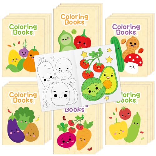 Bulk Vegetable Coloring Books, 24Pcs Mini Drawing Booklet for Kids - style: Vegetable