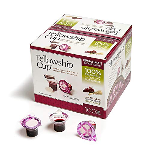 Broadman Pre-filled Communion Fellowship Cup Juice and Wafer Set, 100 Count - size: 100 Count (Pack of 1)