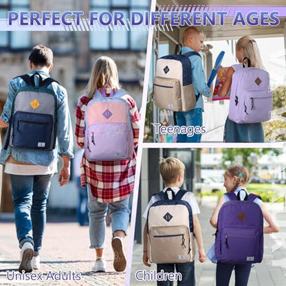 VX VONXURY Kids Backpack for School Travel,16.7 Inch Lightweight Bookbag - color: Purple