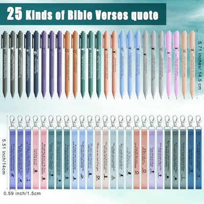 Sinload 50 Set Christian Gift Bulk Bible Emergency Numbers Bookmark with Silicone Keychains Scripture Quote Pen Religious Study Supplies for Father Day Church Bible Study Group (Watercolor) - color: Watercolour