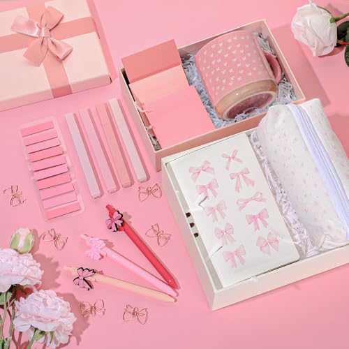 Reallnaive 25 Pcs Coquette Pink Bow Gift Set for Women Girl - color: Pink, style: Bow Tie