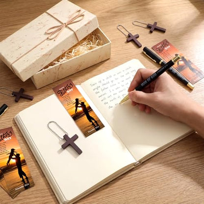 Motiskyy 24 Sets Man of God Bible Verse Pens with Bookmarks - style: Father Day