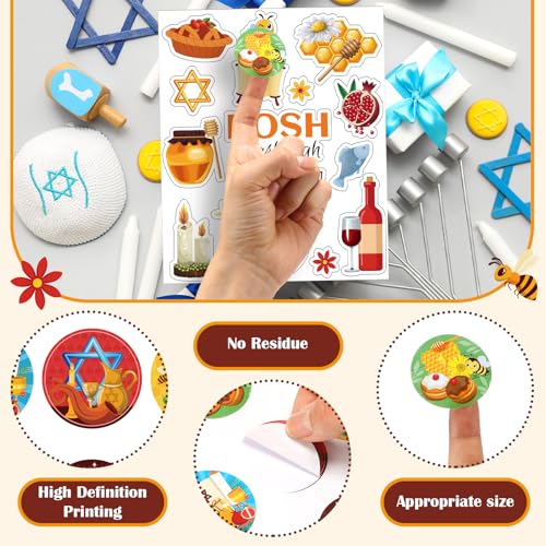 Amazingspark 272 Pcs Rosh Hashanah Self-Adhesive Stickers Shana Tova Decals