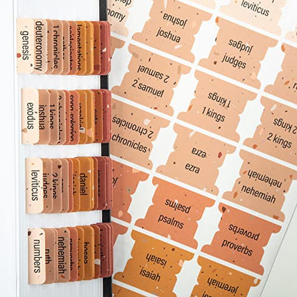 DiverseBee Laminated Bible Tabs for Women and Men (Terrazzo Theme) - color: Terrazzo