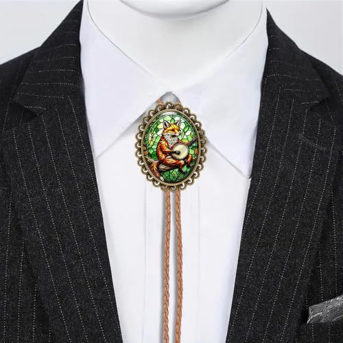 GelConnie Gothic Bolo Tie for Men Women 3D Art Western Cowboy Necktie - color: Fox Bolo Tie