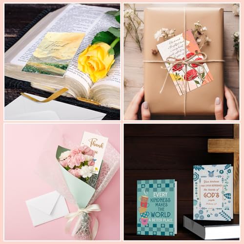 Affrolling 50 Pcs Christian Thank You Cards Bulk with Envelopes Stickers - style: Vintage