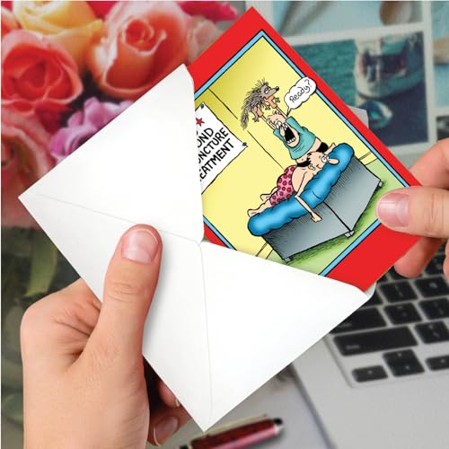 NobleWorks - Funny Get Well Greeting Card with 5 x 7 Inch Envelope (1 Card) Porcupine Acupuncture 8541 - style: Porcupine Acupuncture