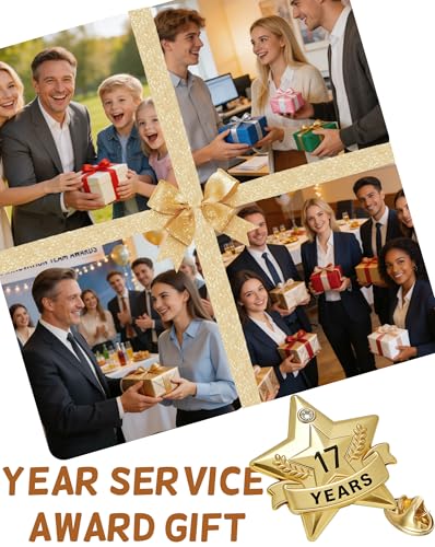 Years of Service Pins, Gold Star Pin for 1-30 Year Work Anniversary, Long Standing Employee Recognition Award Star Pins for Staff, Team & Volunteers - style: 17 Years