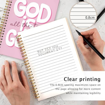 ETVISO Pink Bible Study Journal Notebook for Women, Inspirational Christian Gifts for Women, Prayer Bible Supplies Journal, Church Notes Notebook, Cute Preppy Hardcover Spiral Notebooks 5.5x8.3 - color: 04-Bible(Hot Pink)