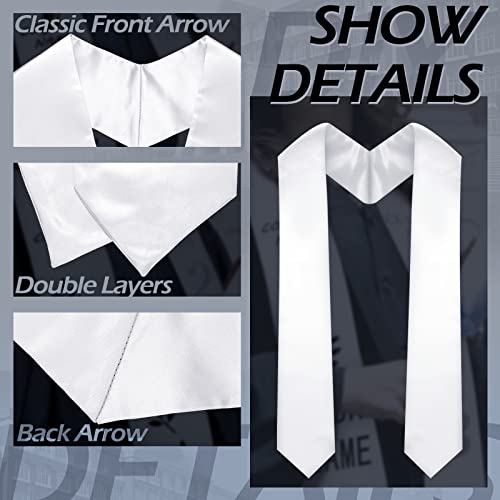 Geyoga 24 Pcs Graduation Stole Bulk Sublimation Blank 70 in - color: White