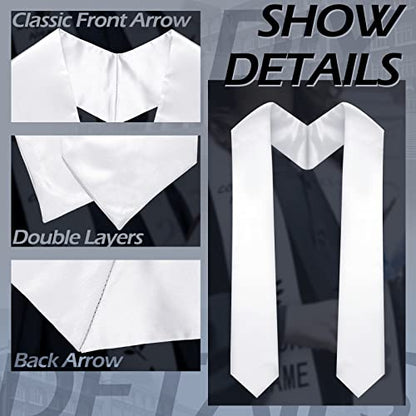 Geyoga 24 Pcs Graduation Stole Bulk Sublimation Blank 70 in - color: White