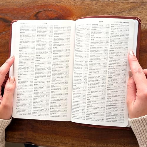 Personalized ESV Large Print Value Thinline Bible – Chestnut TruTone Faux Leather | Custom Name Engraved | English Standard Version with Concordance, 10 pt Font & Double-Column Layout (Rose Poppy Flower Bunch)