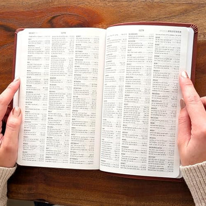 Personalized ESV Large Print Value Thinline Bible – Chestnut TruTone Faux Leather | Custom Name Engraved | English Standard Version with Concordance, 10 pt Font & Double-Column Layout (Rose Poppy Flower Bunch)