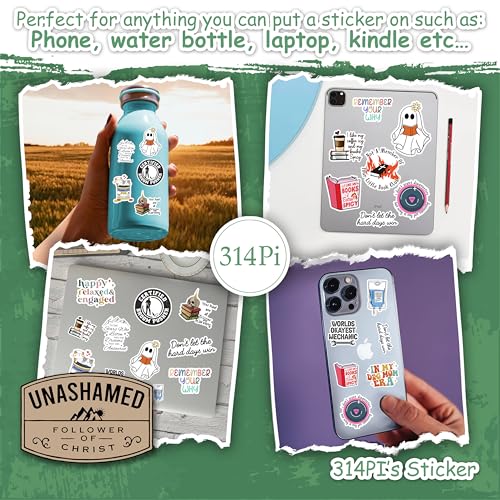 314PI Unashamed Follower of Christ Sticker, Christian Scripture Stickers, Water Assistant Bible Verse Stickers, Faith Decal for Water Bottle Phone Laptop, Gift for Christian, God Sticker (Size 6") - size: Size 6"