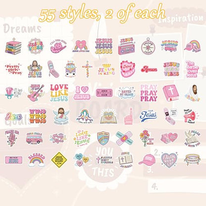 100 Pcs Christian Stickers, Cute Jesus Faith Bible Stickers - color: Christian Jesus Faith