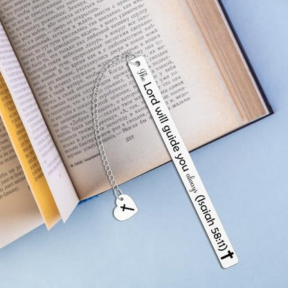 Metal Bible Verse Bookmarks Gifts Christening Bookmarks Gifts for Women Christian Gift for Friends Girl Sister First Communion Graduation and Back to School Religious Gift for Book Lovers Book Club - color: Religious Bookmark 07