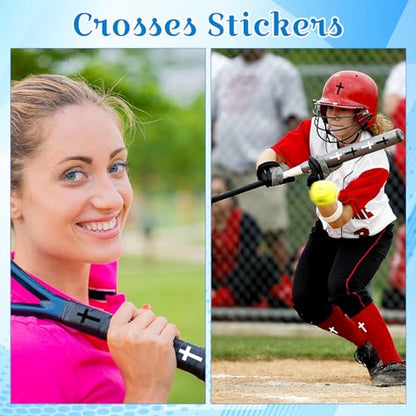 Faccito 600pcs Cross Stickers Crosses Christian Stickers, Black - color: Black