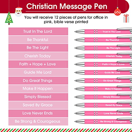 Sabary 12 Pcs Motivational Pens Stylus Tip Black Ink, Pink - color: Pink