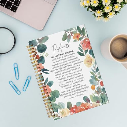 VNWEK Christian Gifts Notebook Journal - Christian Notebook for Women, Bible Journaling Notebook, Notebook for Bible Notes, Notebook Spiral Bound with, Psalm 23 Writing Pads - color: 21-XZ-bible-notebook