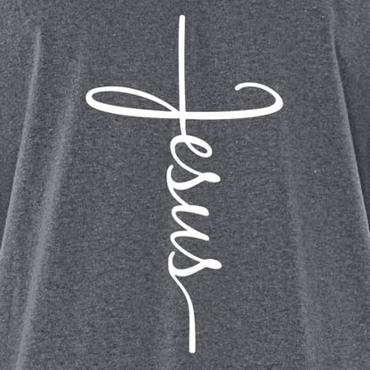 Jesus Cross T-Shirt - Christian Religious Graphic Tee for Men Women - color: Dark Heather, size: X-Large