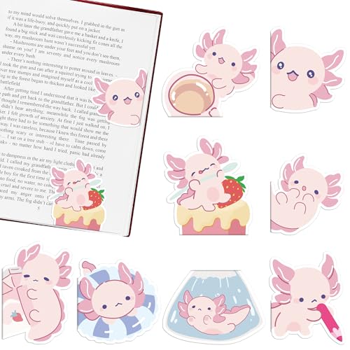 Axolotl Magnetic Bookmarks Gifts - 8 Pcs Pink Cute Bookmark - style: Axolotl