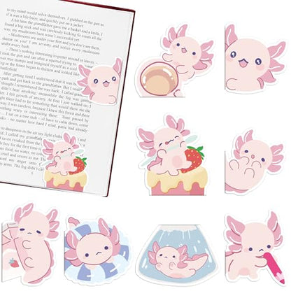 Axolotl Magnetic Bookmarks Gifts - 8 Pcs Pink Cute Bookmark - style: Axolotl