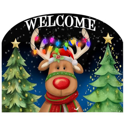 Briarwood Lane Christmas Art Sign 8.25x10.25 Festive Reindeer - color: Festive Reindeer