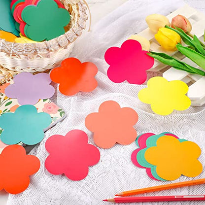 Geyee 108 Pcs Flower Cutouts Paper Bulletin Board Decor 3.5 in Die Cut - size: 3.5 Inches, style: Flower