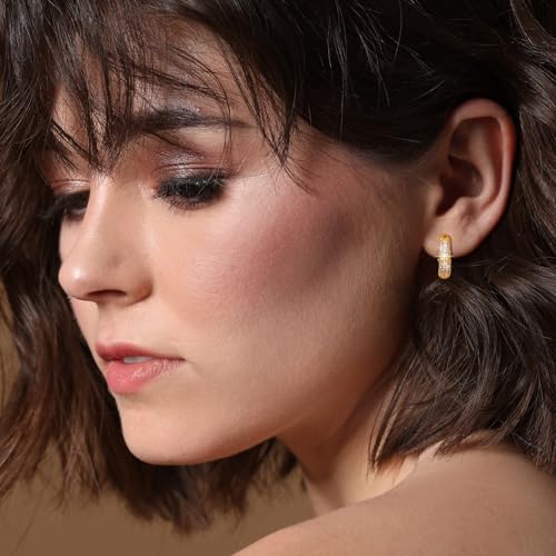 18K Gold Plated Hoop Earrings for Women, NICKEL-FREE & HYPOALLERGENIC, Timeless Jewelry Gift - color: gold-Circle