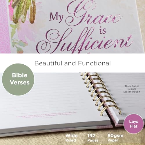 Christian Art Gifts Spiral Journal: My Grace is Sufficient - 2 Cor. 12:9