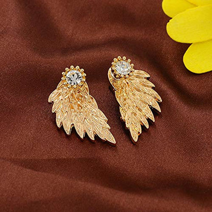 4 Pairs Retro Stereo Angel Wings Earrings for Women Fashion Feather Zircon Earrings Jacket Punk Gothic Jewelry