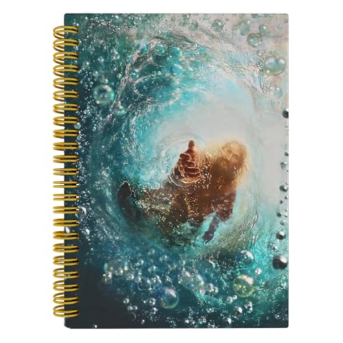 Christian Hand of God Bible Verse Prayer Religious Notebook Journal for Note Taking,Jesus Saves Peter Merciful Jesus Gift Journals for Writing,Hardcover Spiral Notebook,5.5x8.3 Inch - color: Color-01