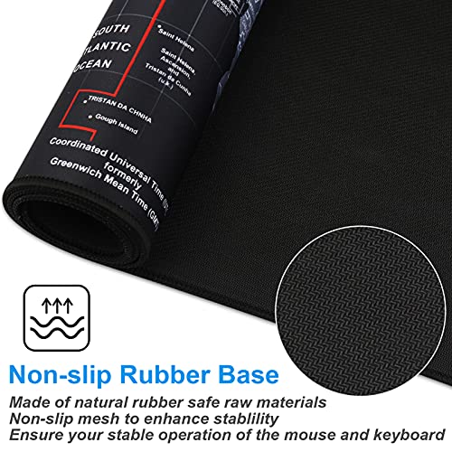 XXL Professional Large Mouse Pad & Computer Game Mouse Mat (35.4x15.7x0.1IN, Map) (90 * 40 Map) - color: Map, size: 35.4L x 15.7W inches