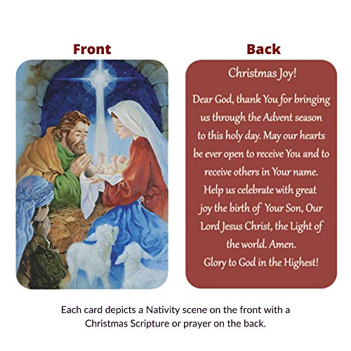 Christmas Prayers Wallet Card Assortment Bible Scripture, 54 Cards Per Pack
