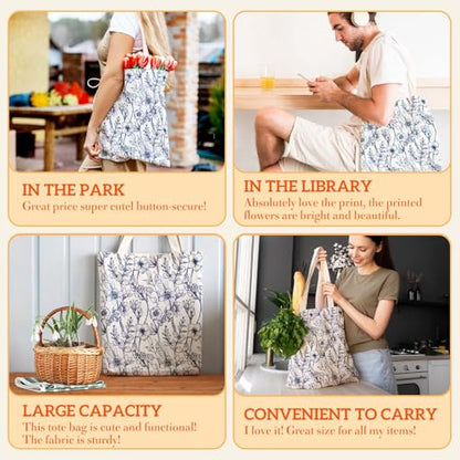 Aesthetics Canvas Tote Bag - Art Design Gift for Women, Reusable Purse Tote Bag with Inner Zip Pocket - style: Blue Toilet
