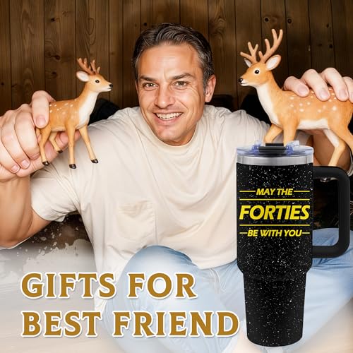 Father Gifts for Men, 40oz Tumber With Handle - color: Father-Black