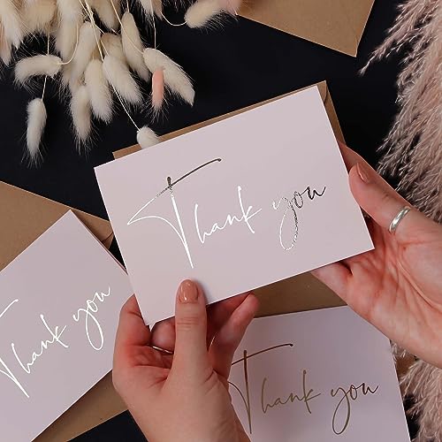 GardenCity Thank You Cards - 30 Pack (Blush Pink) - color: Blush Pink / Silver Foil
