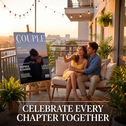 Ipplee Custom Framed Canvas Print, Love Couple Magazine Cover for Couples - color: Design08