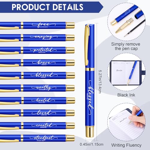 Spakon 10 Sets Christian Notebook with Pen Set, Bible Verse, Blue - color: Blue, size: Bible Verse