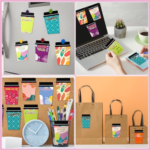 Kosiz 30 Set/90 Pcs Employee Coffee Cup Notepad with Pen, Xmas Sticky Notes - style: Employee