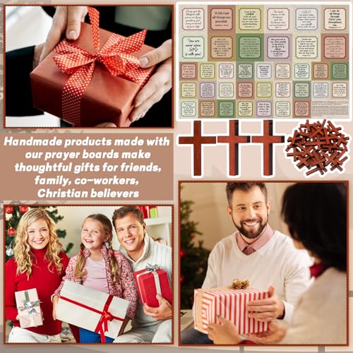 Fanfanwin 38 Sets Prayer Quilt Squares with Crosses, Retro2, Brown - color: Brown, style: Retro2