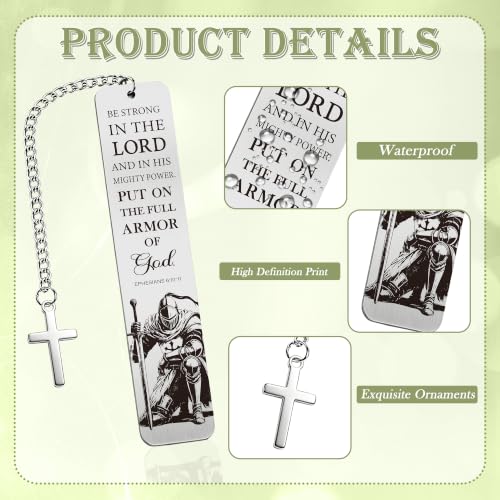 Armor of God Book Mark, Metal Christian Gift for Men with Pen and Box - style: Armor of God