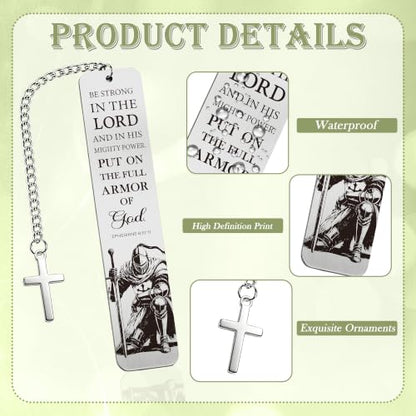 Armor of God Book Mark, Metal Christian Gift for Men with Pen and Box - style: Armor of God