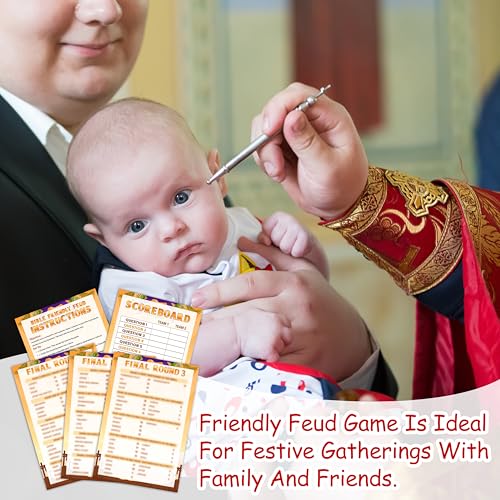 Bible Friendly Feud Game, Fun Christian Game Card for Adults, Religious Friendly Feud Quiz for Church Group, Feud Trivia Games Bible Favor Supplies, 05