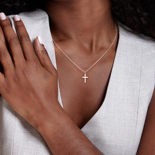 Carffordo 925 Sterling Silver Cross Necklace, Dainty Necklace for Women - style: Sterling Silver Cross Necklace