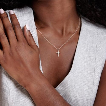 Carffordo 925 Sterling Silver Cross Necklace, Dainty Necklace for Women - style: Sterling Silver Cross Necklace