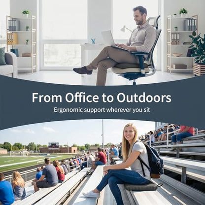 Anycosy Stadium Seat Cushion,Portable and Extra Thick Bleacher Seats Cushion for Any Outdoor Events (2 Pack-Gray)